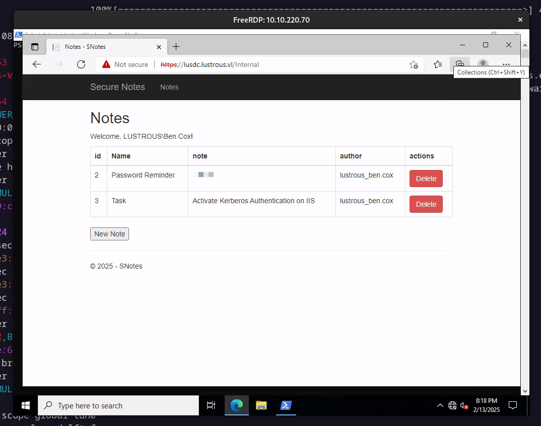 Web app homepage